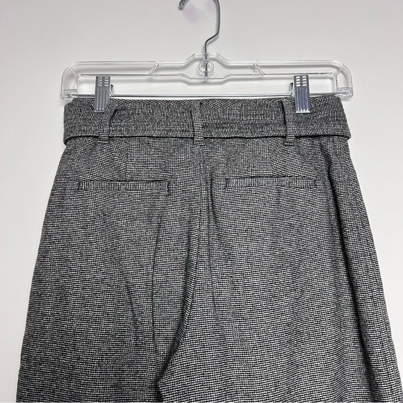 Aritzia Wilfred Jallade Wool Blend Gray Tweed Tie Belt Straight Leg Trousers 2 - Picture 12 of 16